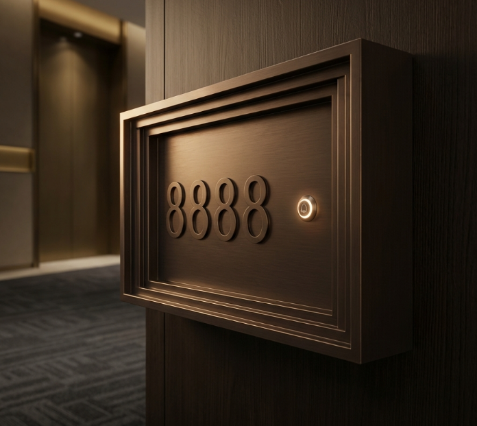 广州天河区五星级酒店房间号码牌深化设计制作安装工程