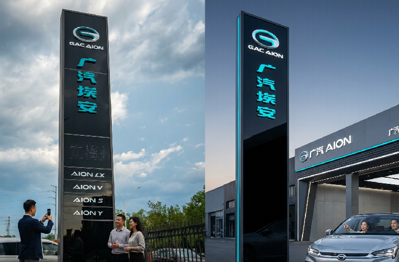 广汽传祺4S店入口塔牌制作安装工程